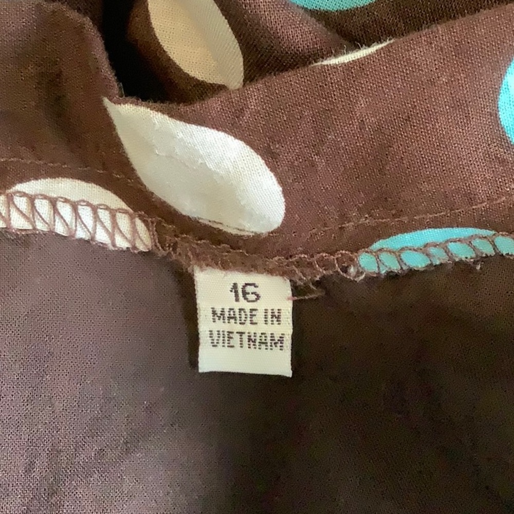 ❤️UC A-line skirt, brown w/ white & turns circles - Picture 3 of 5